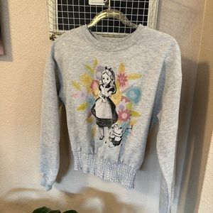 DISNEY alice in wonderland gathered bottom sweatshirt